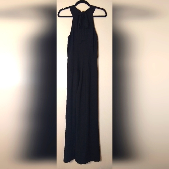Loft Black tie back jumpsuit Size 0 - Picture 3 of 6
